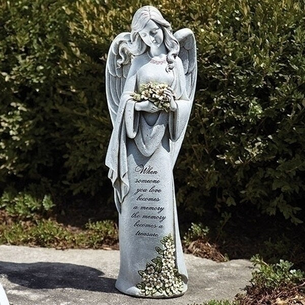 A Memorial Angel With Verse Statue