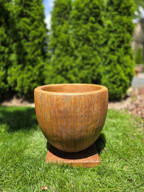 Acorn Birdbath Garden Cement Sculpture 26" High - Image 2
