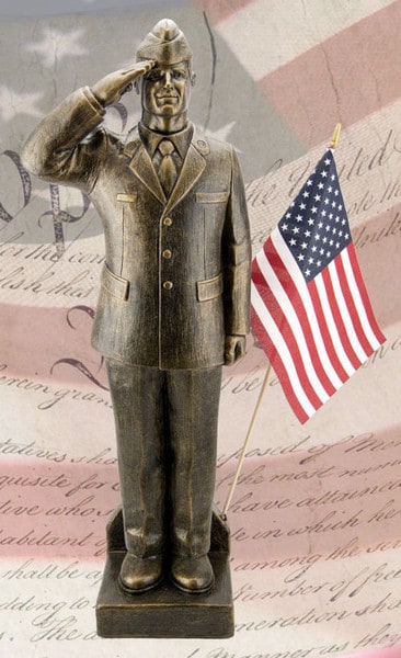 American Soldier Saluting Air Force Airman Statue 30" High - Image 3