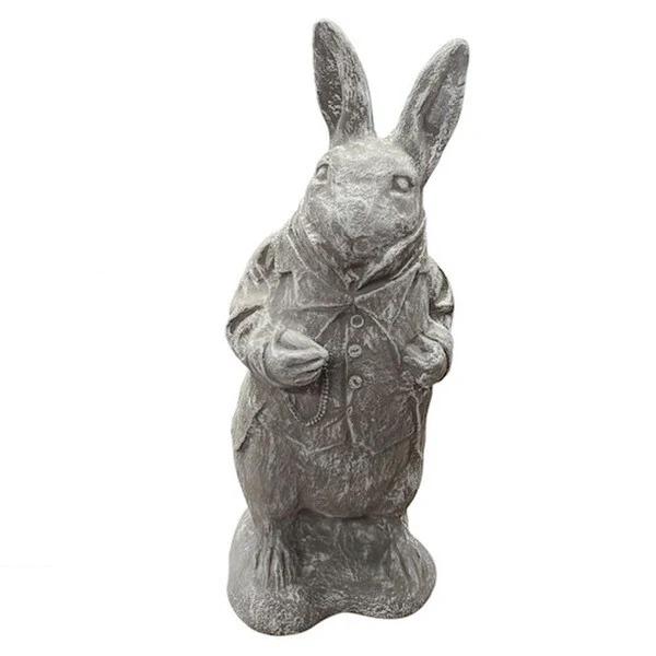 Alice In Wonderland: White Rabbit Cement Statue