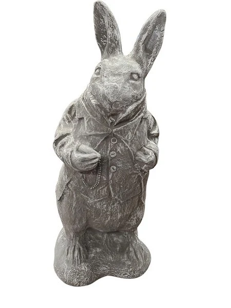 Alice In Wonderland: White Rabbit Cement Statue - Image 2