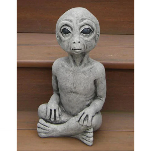Alien Cast Stone Garden Statue - Image 2