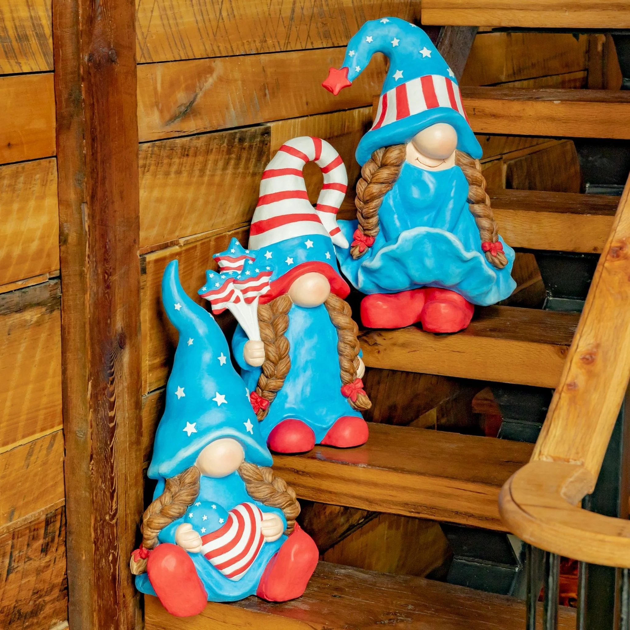 All-American Gnomes Girls Patriotic Garden Trio 20.5" High - Image 6