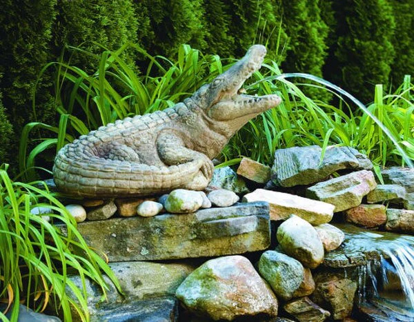 Alligator Plumped Water Feature Statue Large - Image 3