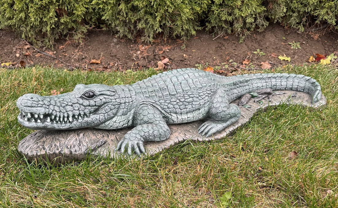 Alligator Water Feature Piped Sculpture 39" Long - Image 4