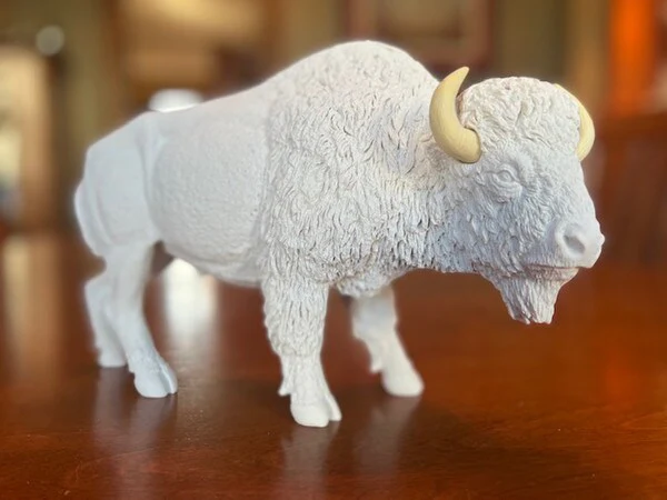 American Bison Buffalo 7" High Marble Sculpture - Image 6