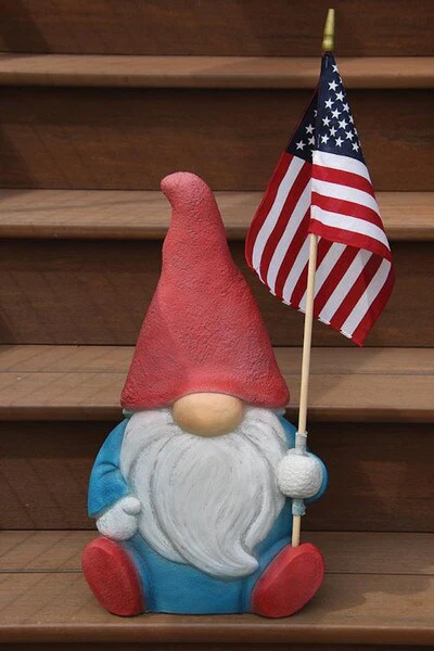 American Flag Garden Gnome 21" Statue - Image 2