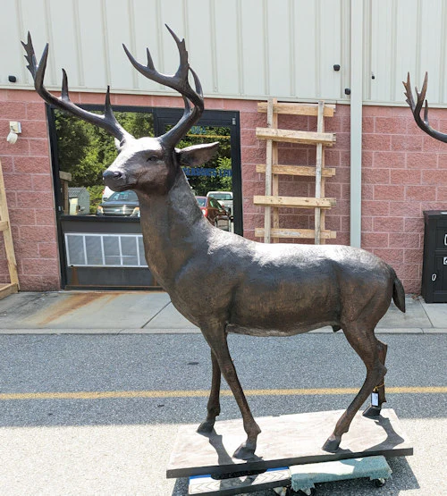 American White Tailed Deer Bronze Sculpture - Image 11