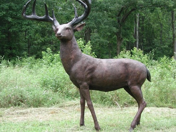 American White Tailed Deer Bronze Sculpture - Image 2