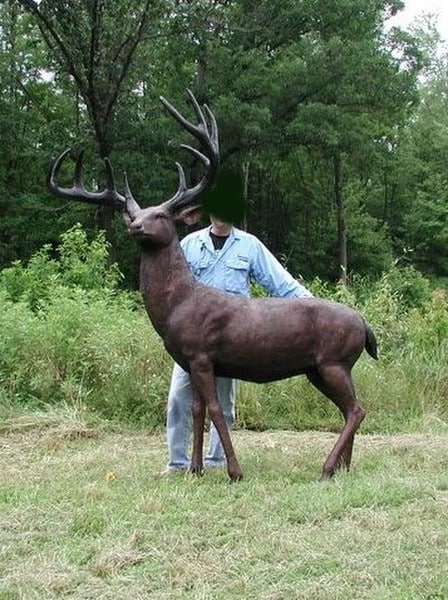 American White Tailed Deer Bronze Sculpture - Image 8
