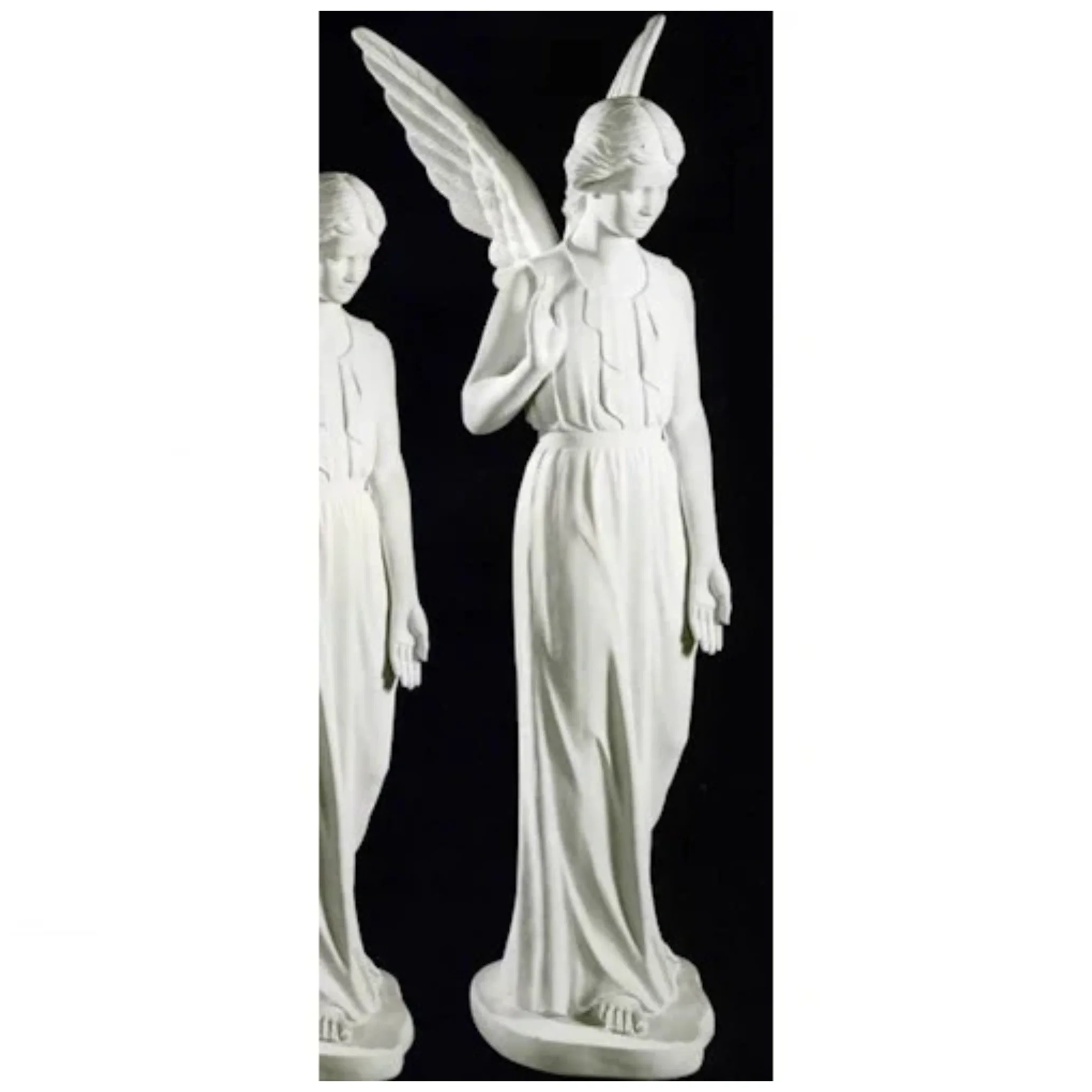 Italian Marble Memorial Angel Life-Size Sculpture - Image 10
