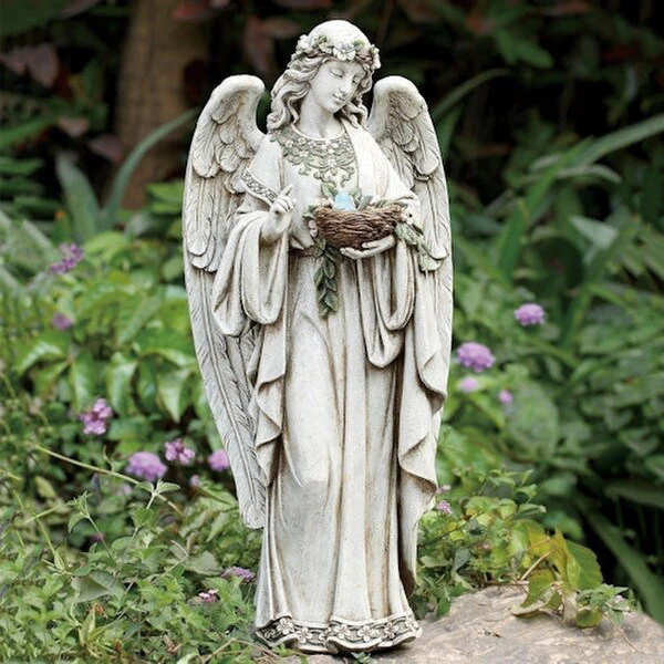 Angel Holding Nest Garden Statue