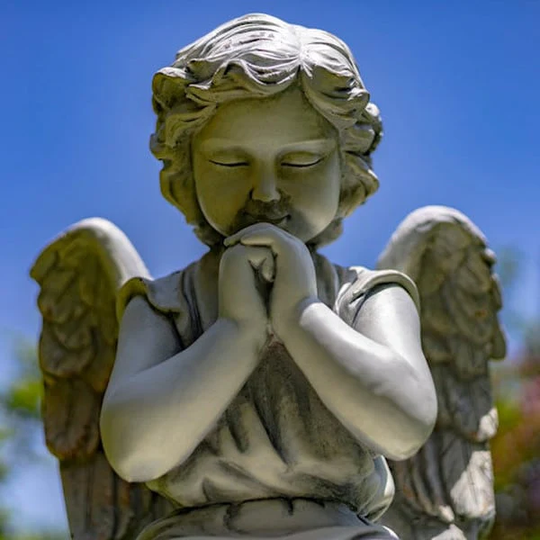 Angel Praying on Pillar Garden Statue 28" H - Image 2