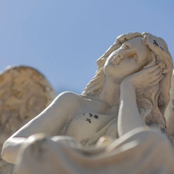 Angel sitting on Pillar Memorial Sculpture 30" H - Image 4