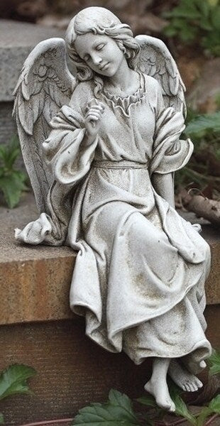 Angel Sitting Shelf Sitter Garden Statue - Image 2