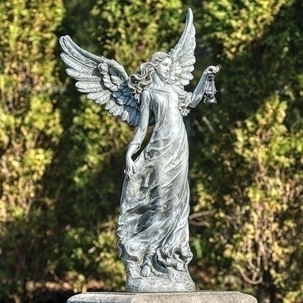 Angel Solar Powered Lighted Lantern Statue 38" High