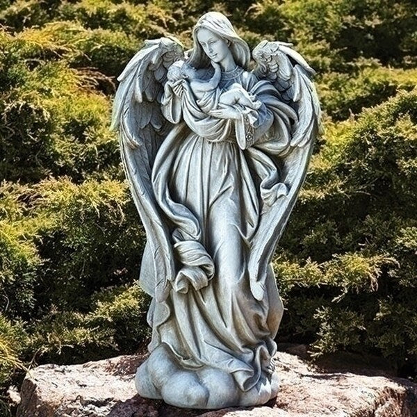 Angel with Baby Garden Statue Memorial 25" High