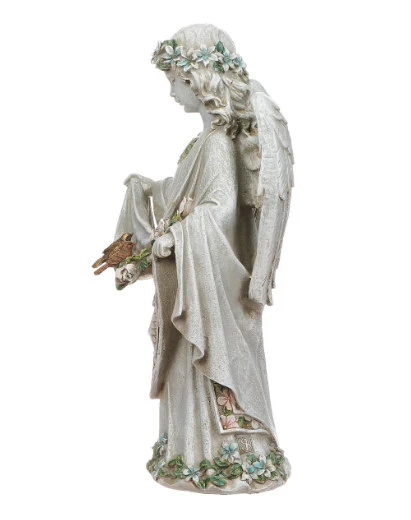 Angel with Birds on Dress Garden Statue 16.5" High - Image 4