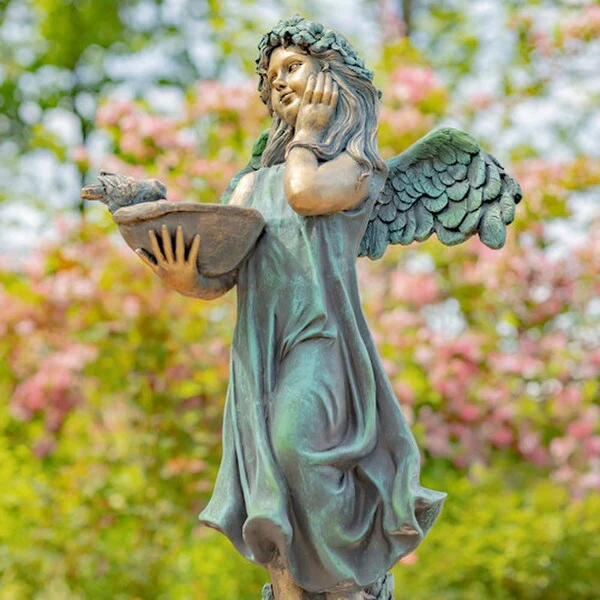 Angel With Dish Garden Statue Birdfeeder 39" H - Image 4