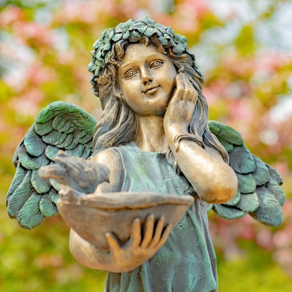 Angel With Dish Garden Statue Birdfeeder 39" H - Image 5
