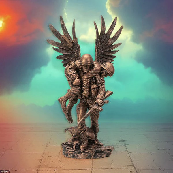Angel Wounded Warrior Military Statue - Image 6
