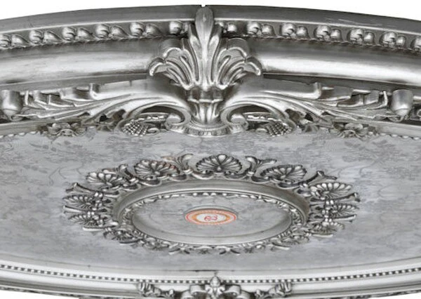 Antique Silver Oval Ceiling Medallion 43 Inch - Image 4
