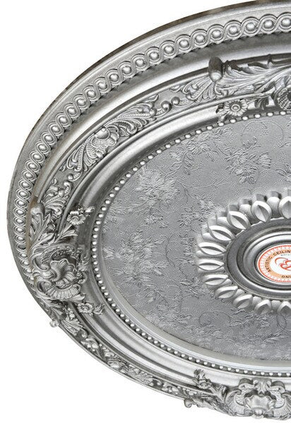 Antique Silver Round Ceiling Medallion 24" - Image 3