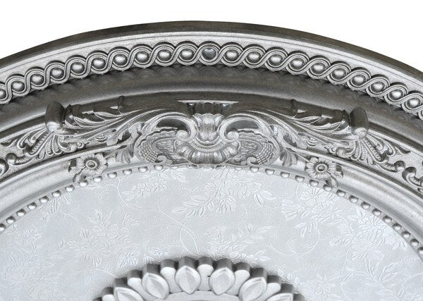 Antique Silver Round Ceiling Medallion 24" - Image 4