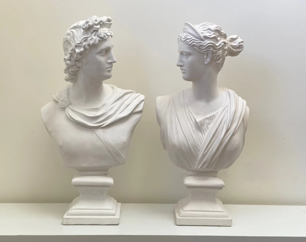 Apollo & Diana Classical Plaster Busts 24" High