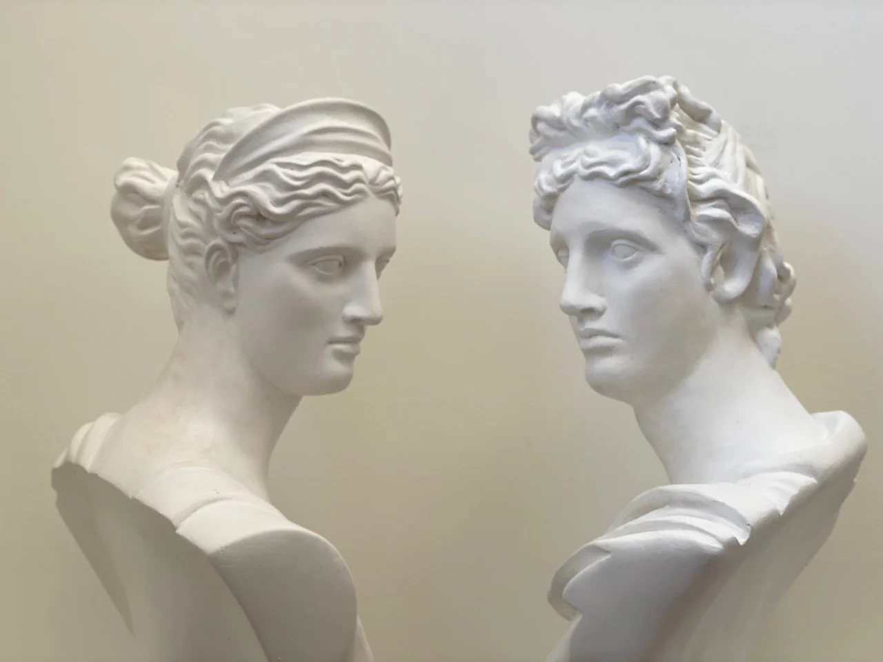 Apollo & Diana Classical Plaster Busts 24" High - Image 3