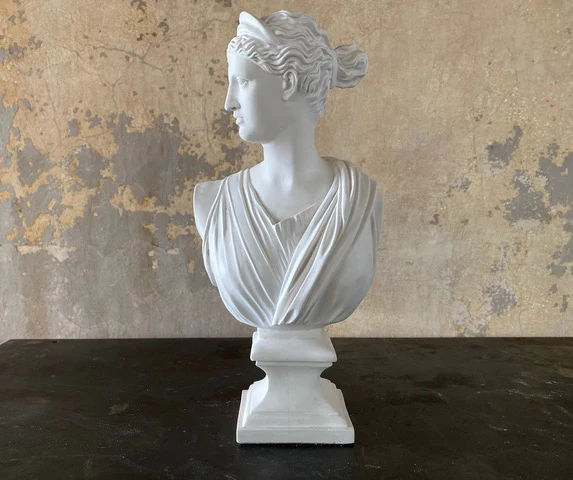 Apollo & Diana Classical Plaster Busts 24" High - Image 5