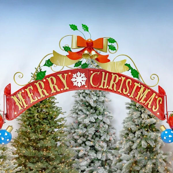 Archway with Santa's Elves Christmas Sculpture - Image 6