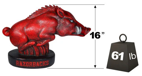 Arkansas "Razorback" College Mascot Statue Team Colors - Image 3
