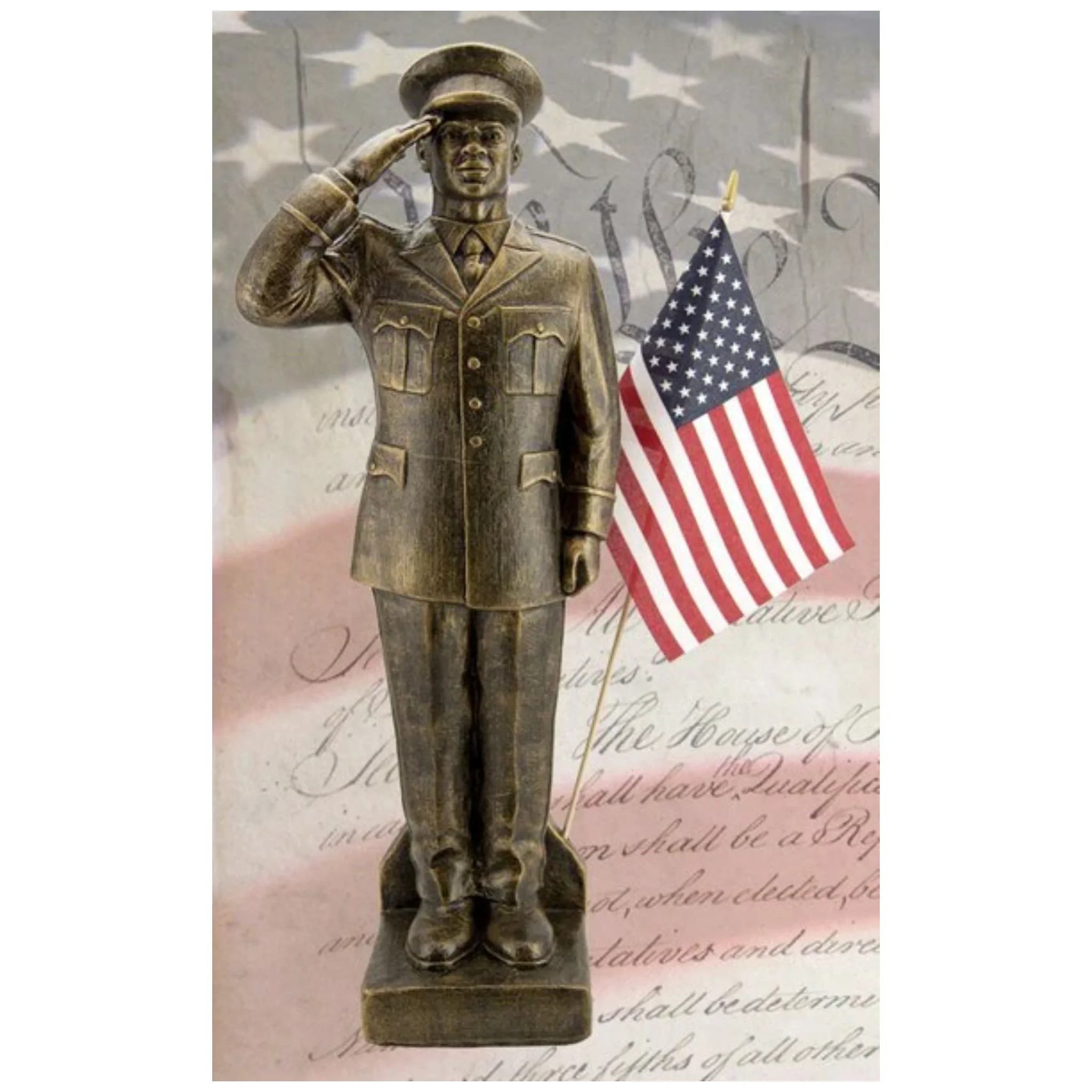 Army African-American Garden Statue 30" High