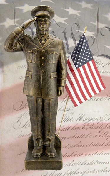 Army African-American Garden Statue 30" High - Image 2