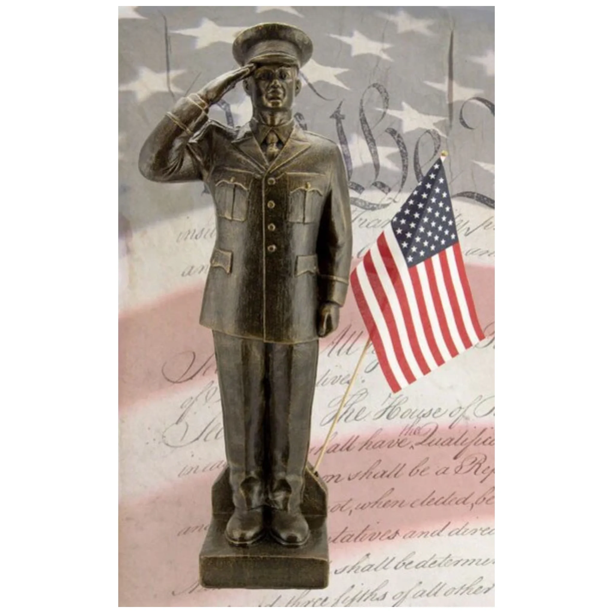 Army Soldier Cement Garden Sculpture 30" High