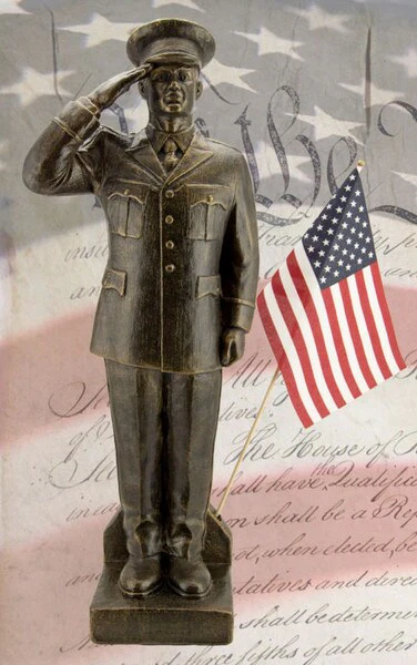 Army Soldier Cement Garden Sculpture 30" High - Image 2