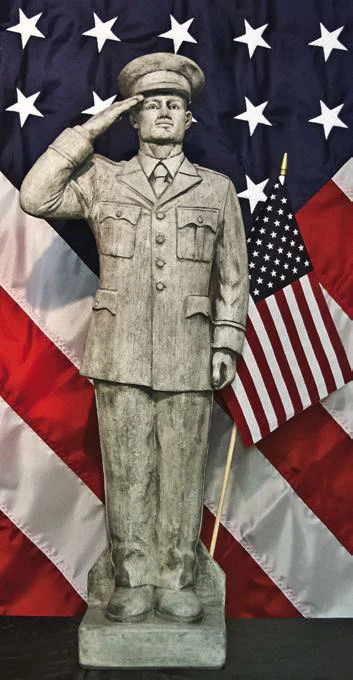 Army Soldier Cement Garden Sculpture 30" High - Image 3