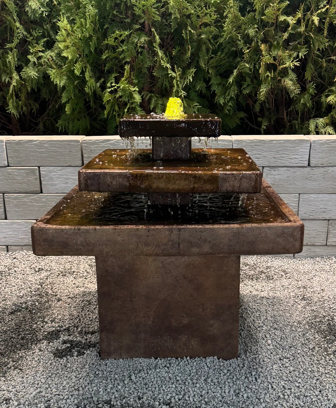 Aspen Square Fountain with Light 29" High