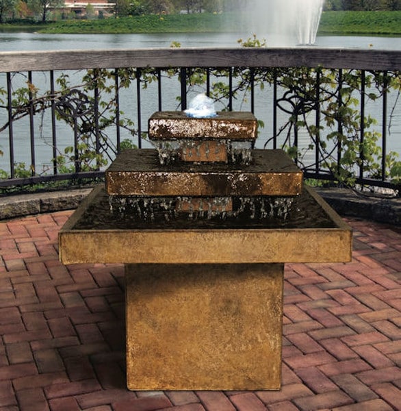 Aspen Square Fountain with Light 29" High - Image 2