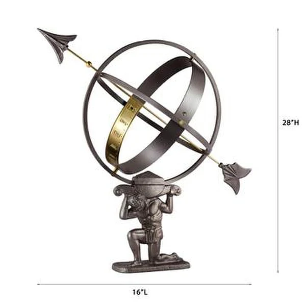 Atlas Armillary Sundial Sculpture - Image 3