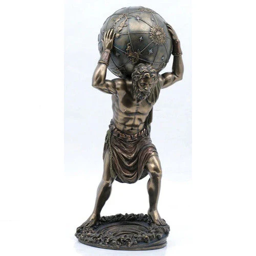 Atlas With Earth 13 1/4" High Sculpture