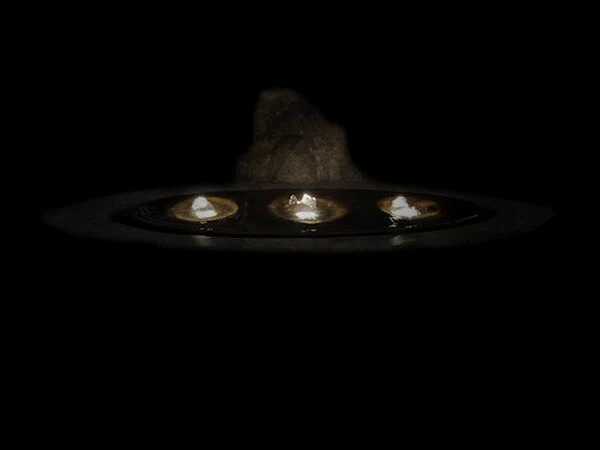 Aura Oval Fountain with Light Modern Rock Design 42" Wide - Image 3