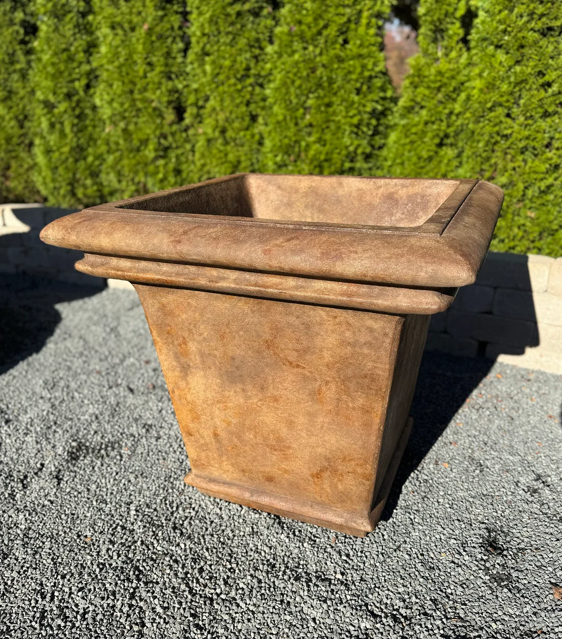Avanti Square Cast Stone Garden Planter 29" High