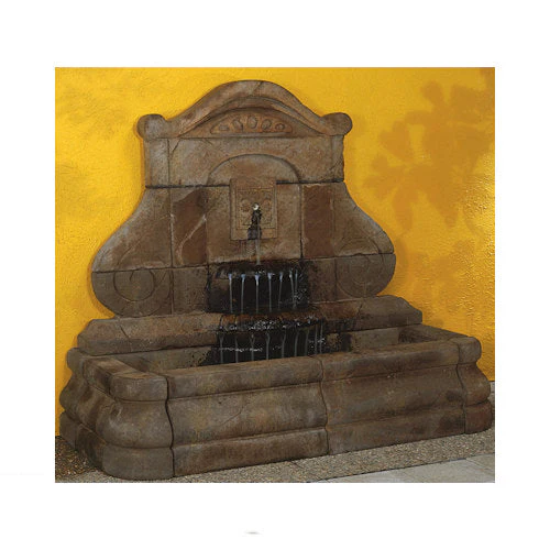 Avignon Wall Fleur De Lys Fountain Solid Stone