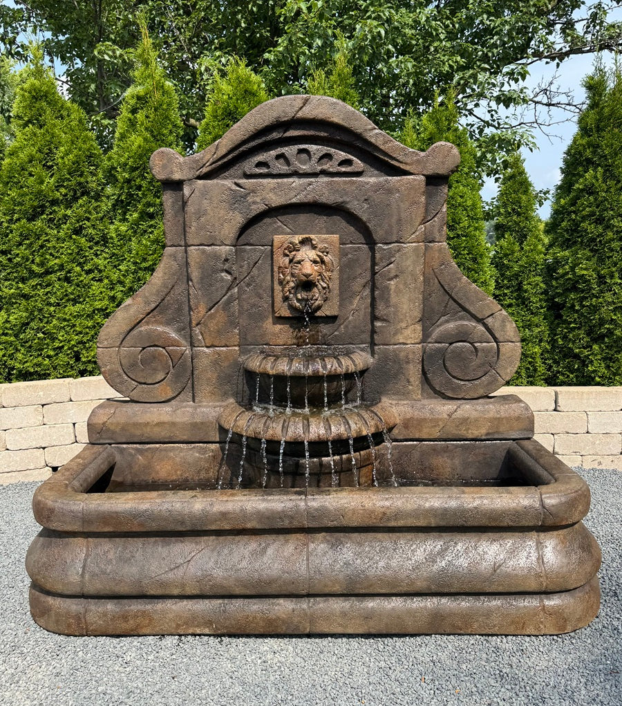 Avignon Lion Sculpted Wall Fountain 60" Tall