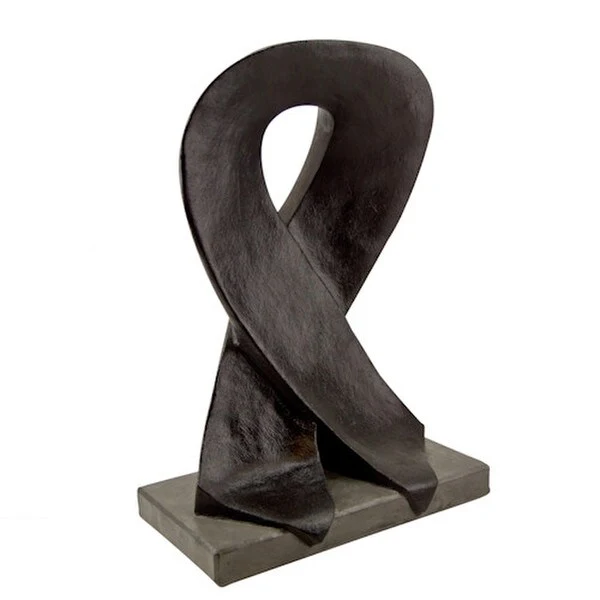 Awareness Black Ribbon Sculpture Cast Stone