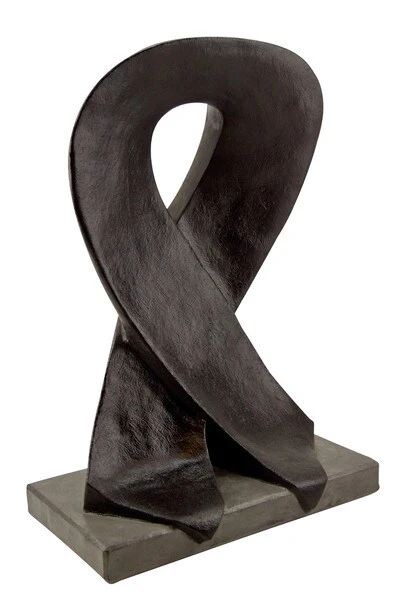 Awareness Black Ribbon Sculpture Cast Stone - Image 2