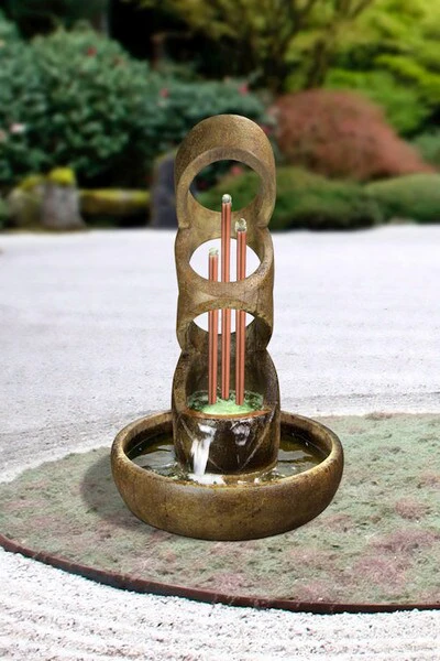 Balancing Rings Fountain Copper Piping 60.5"H - Image 2
