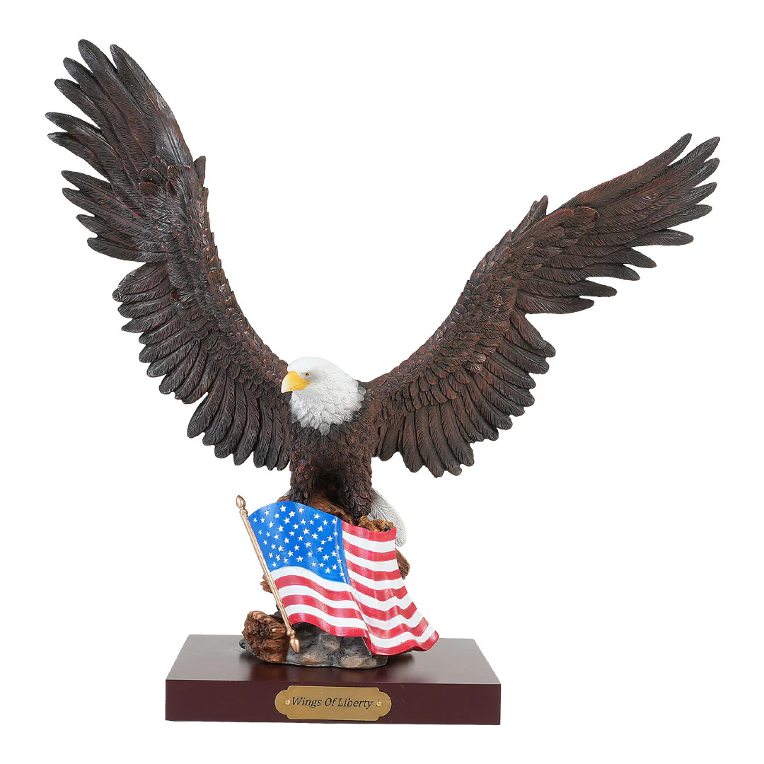 Bald Eagle Wings of Liberty Patriotic Statue 18.5" H
